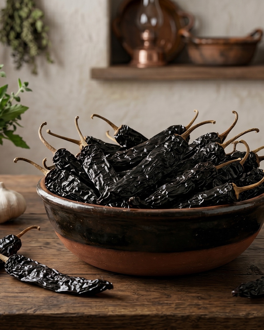 Pasilla — Chilaca seca — ahumado y elegante